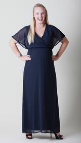 Angeline Glamour Maternity Maxi Dress Navy - EGG Maternity NZ Ltd