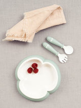 BabyBjorn Baby Plate, Spoon & Fork 2 set- Powder Green
