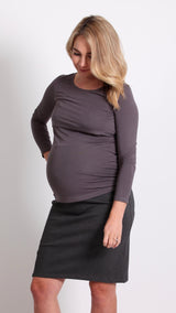 Dahna Maternity Pencil Skirt Charcoal - EGG Maternity NZ Ltd