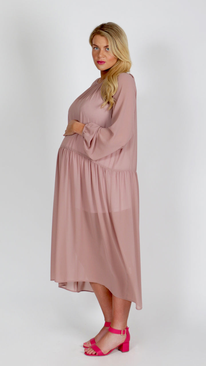 Elizabeth Drop Waist Maternity Chiffon Dress - EGG Maternity NZ Ltd