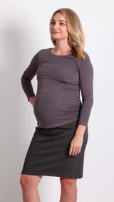Dahna Maternity Pencil Skirt Charcoal - EGG Maternity NZ Ltd