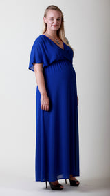 Angeline Glamour Maternity Maxi Dress Navy - EGG Maternity NZ Ltd