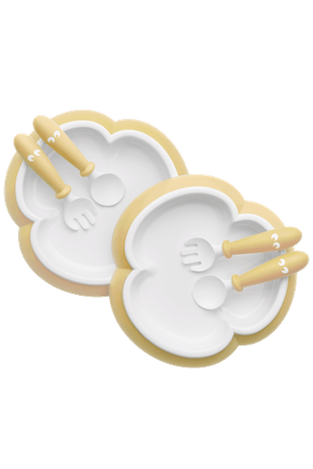 BabyBjorn Baby Plate, Spoon & Fork 2 set- Powder Yellow